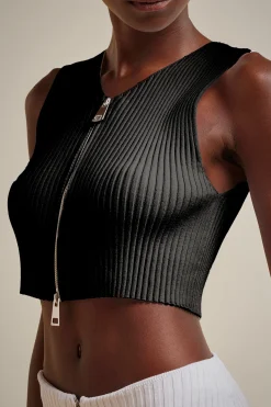 Crop Top Con Zip-Liviana conti Cheap